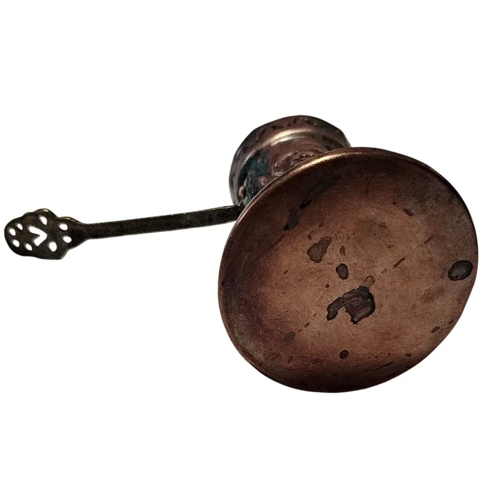 Vintage Small Copper Turkish Coffee Pot Engraved Floral Ibrik